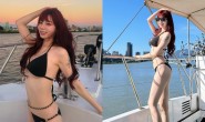 【博狗扑克】比基尼正妹「卡洛琳」遊艇賞夕陽,「渾圓南半球」比餘暉還亮眼!