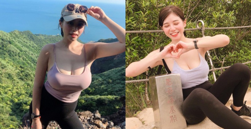 「巨乳登山妹」讓人想挑戰胸前兩座乳峰　網友：對登山有興趣了