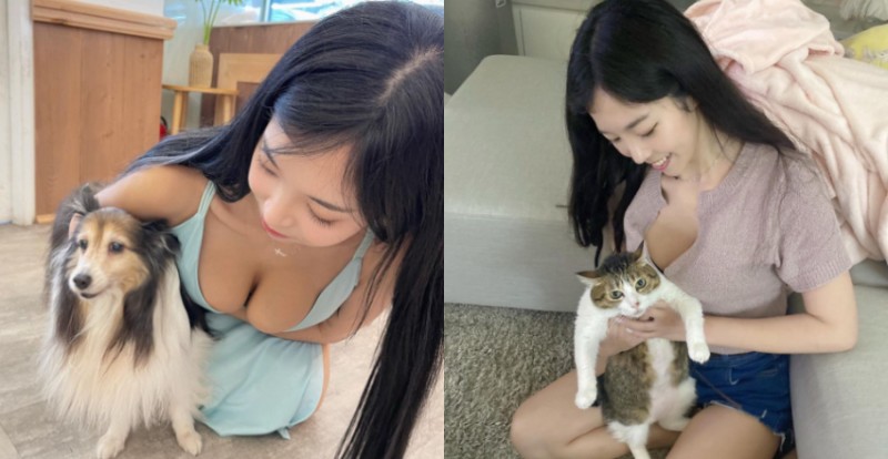 長腿巨乳小姐姐「羅莉 Rolly」與幸運的小動物們！