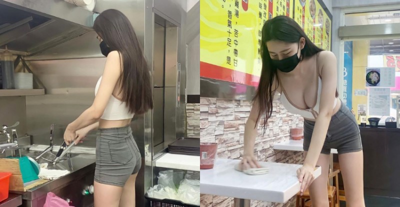 進補囉！買飯驚見「長腿雞湯妹」爆乳燉湯　台中朋友還不衝？