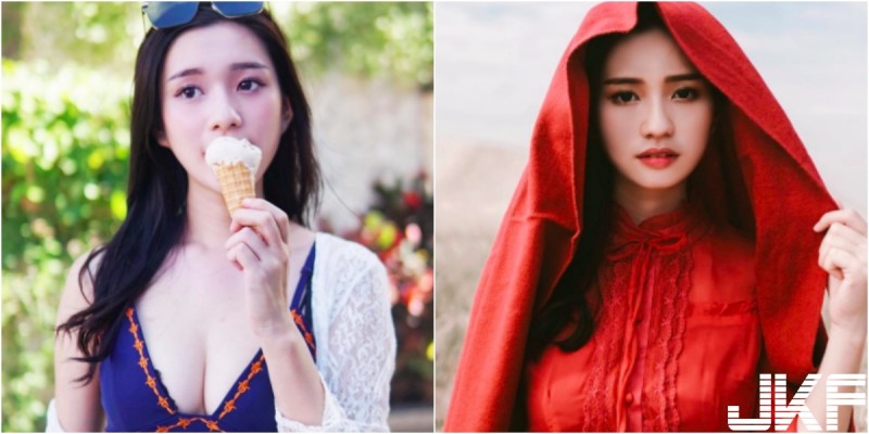 「大奶小紅帽」出沒！兩顆隱藏版「白嫩麻糬」蹦出！好想舔一口冰淇淋喔！