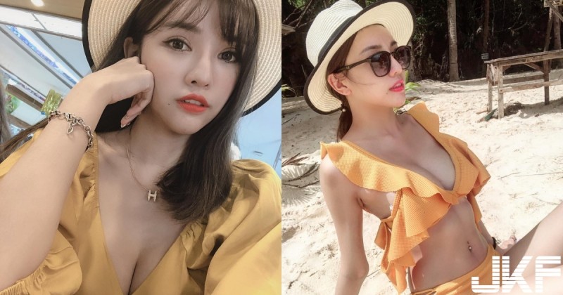 【博狗扑克】黃色穿搭超顯白～白白嫩嫩「陳咖喀」上圍超豐滿，配上水靈大眼根本是仙女～