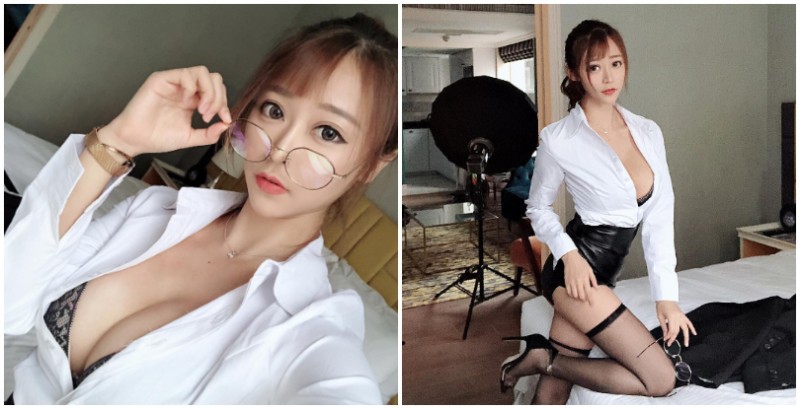 【博狗扑克】同事這麼辣沒辦法上班啦！「台版明日花」穿襯衫就是不扣好，男同事都無法專心