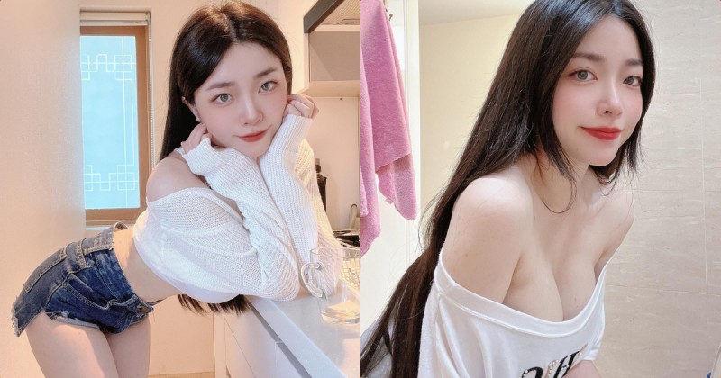 【博狗扑克】迷人小仙女「妍妍兒」露辣腿喝水，「超火辣S曲線」看點滿滿！