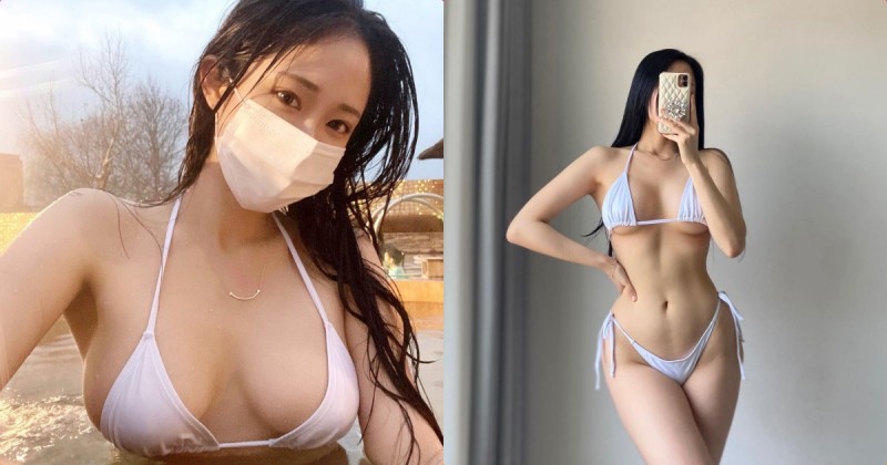 【博狗扑克】戶外泡水的「超兇比基尼正妹」，「渾圓形狀」火辣溢出！