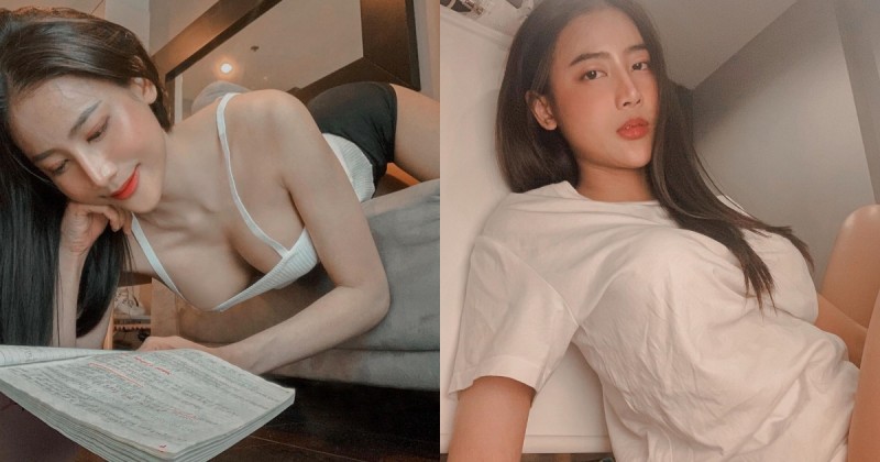 【博狗扑克】這樣看書有合法嗎？「長髮美胸妹」吊嘎趴床大爆乳，超猛日常原來還是playboy女郎！
