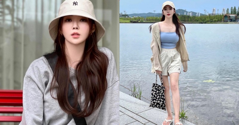 【博狗扑克】湖畔邊的「超長腿性感正妹」，「九頭身逆天曲線」太撩人！