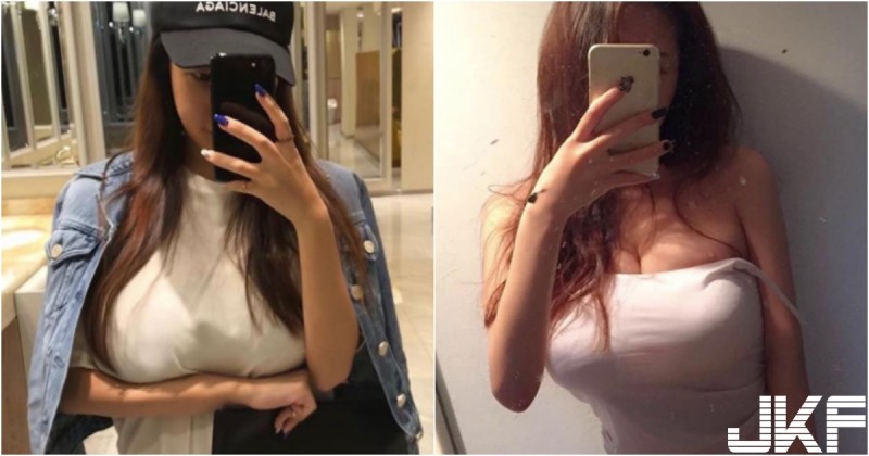 【博狗扑克】太誇張啦！「澎湃巨奶妹」前凸後翹好惹眼！「胸部太重」受不了用手撐著！