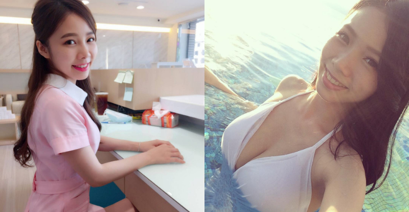 【博狗扑克】台中「正妹美齒師」超可愛　脫下制服露出白皙酥胸好性感！網友：馬上預約