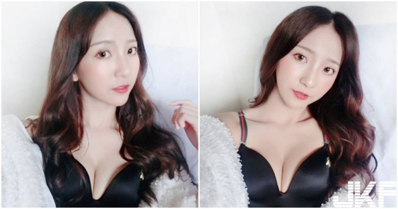 【博狗扑克】正妹穿上黑色內衣超爆乳！「渾圓深溝」看了口水狂流！