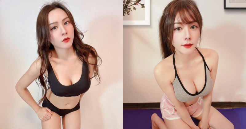 【博狗扑克】平面設計師「心心兒」居家健身服太辣，「熱褲造型」超級犯規！