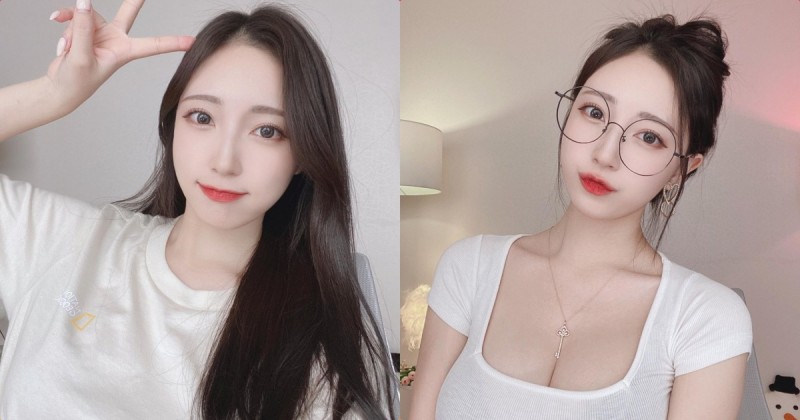 【博狗扑克】純情眼鏡正妹「曲線好誘人」，「低胸短T」事業線太辣！