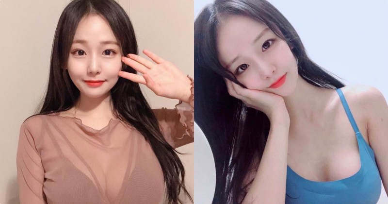 【博狗扑克】萌系清純妹子「美乳好洶湧」，運動時的深溝太銷魂！