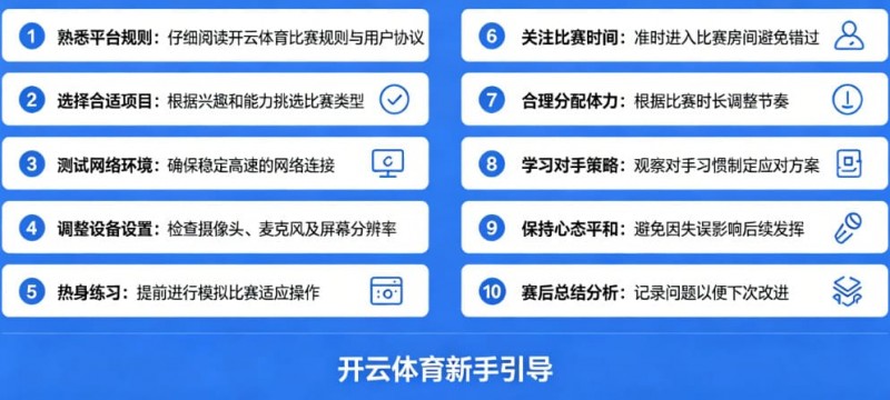 给新手的10条忠告：在开云体育开始你的第一场比赛