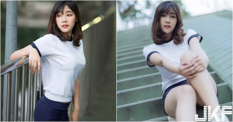 【博狗扑克】清純「美乳學生妹」！體育短褲完美包覆「渾圓翹臀」！白皙長腿也好優質啊！
