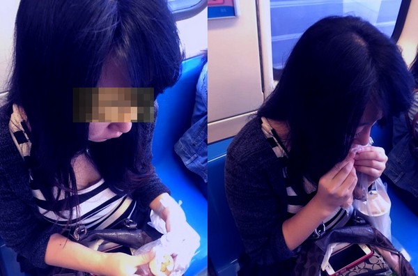 【博狗扑克】捕獲野生奶妹捷運上吞東西…　網罵「露溝就能吃蛋」底下戰翻！