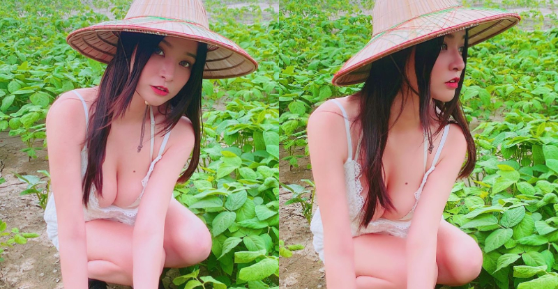 【博狗扑克】種菜也有大痣！「郭鬼鬼Angela」傲人大奶現身菜園間，鬼抓司機就要好好打招呼！