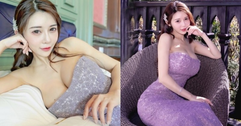 【博狗扑克】老英格蘭莊園出現「巨乳美人魚」！甜心正妹「安希」辣秀紫色婚紗，超狂Ｓ曲線好迷人