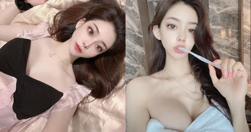 【博狗扑克】美豔正妹「刷牙時雙球外露」，「火辣北半球」太過勾人！