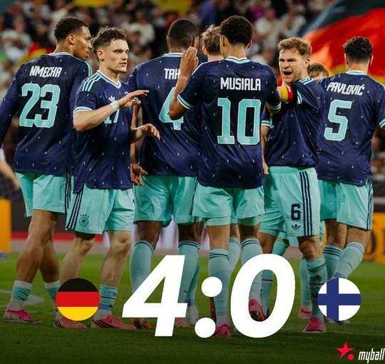 迈博体育 热身赛：德国4-0大胜芬兰，翁达夫2射1传独造3球后伤退