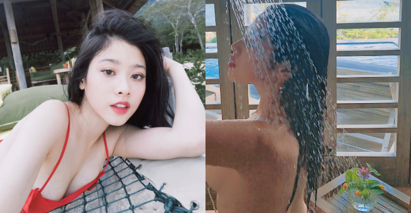 【博狗扑克】超正妹子淋浴「毫無防備」露出飽滿奶球　牛乳肌膚感覺好滑嫩！