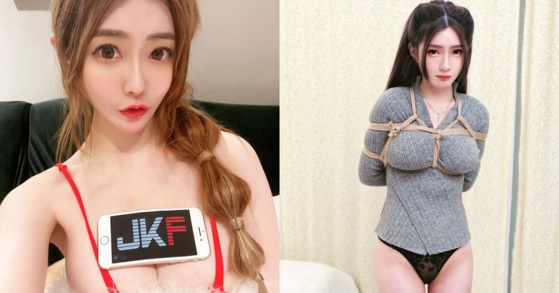 【博狗扑克】童顏巨乳正妹「璃奈醬」色氣綑綁，超迷人「32E柔軟弧度」上萬網友猛讚！