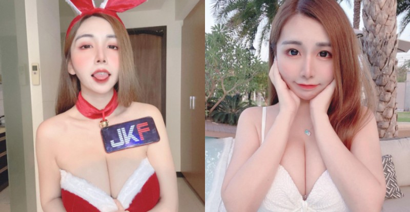 【博狗扑克】乖小孩才有！巨乳聖誕老人「周念薰」拉低領口爆乳大送福利