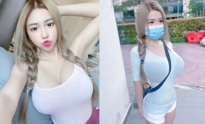 【博狗扑克】口罩熱褲妹「周甄娜」乳量大到爆青筋　往下看還有驚人「水蛇腰」讓人徹底淪陷