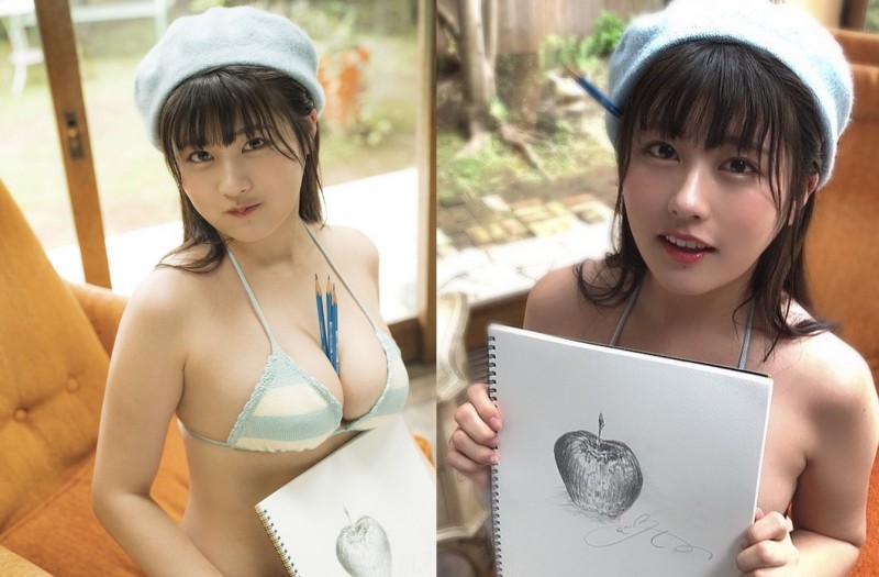 【博狗扑克】畫室驚見「巨乳插畫家」用奶夾筆真方便　H杯「飽滿乳彈」果真夠穩