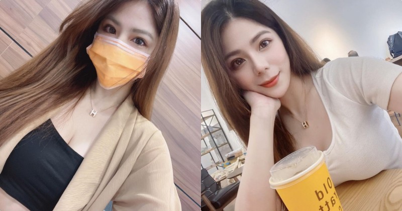 【博狗扑克】有著美背線條的美乳正妹「蕾蒂」，喝飲料時的自拍簡直美翻了！