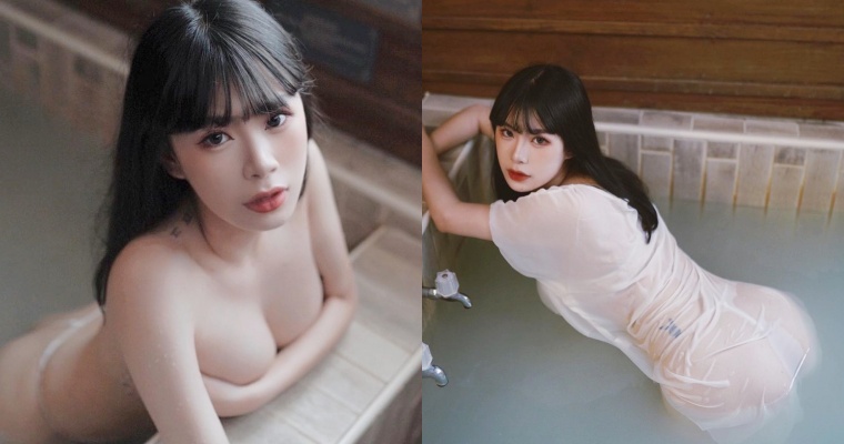 【博狗扑克】青春肉體來泡湯！電眼美少女「潘潘」湯屋解放「D 乳、蜜臀」畫面辣翻