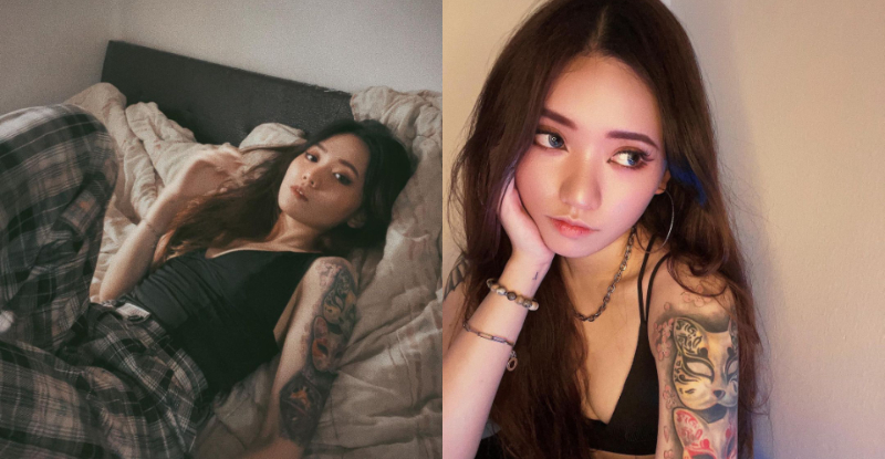 【博狗扑克】「刺青冷妹」隨意騷弄都撩人，倒出「深美濠溝」激發男人挑戰慾