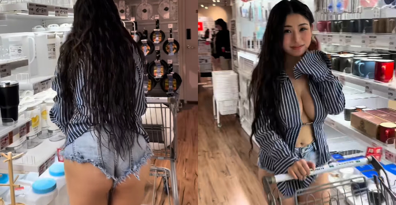 【博狗扑克】宜得利驚見無罩正妹「艾瑪Emma」，「晃著大UU」讓人秒硬！