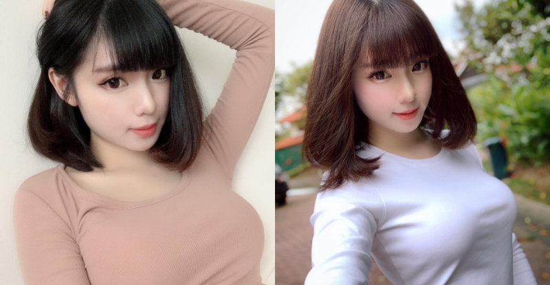 【博狗扑克】包緊緊卻還是很性感！童顏妹子「Amy」把衣服撐到變緊身露出渾圓形狀
